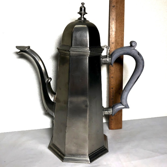 Vintage Gorham Pewter Teapot W/Wooden Handle