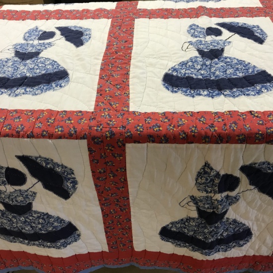 Beautiful Hand Made Quilt with Victorian Ladies