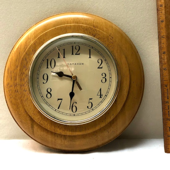 Ingraham Oak Framed Wall Clock