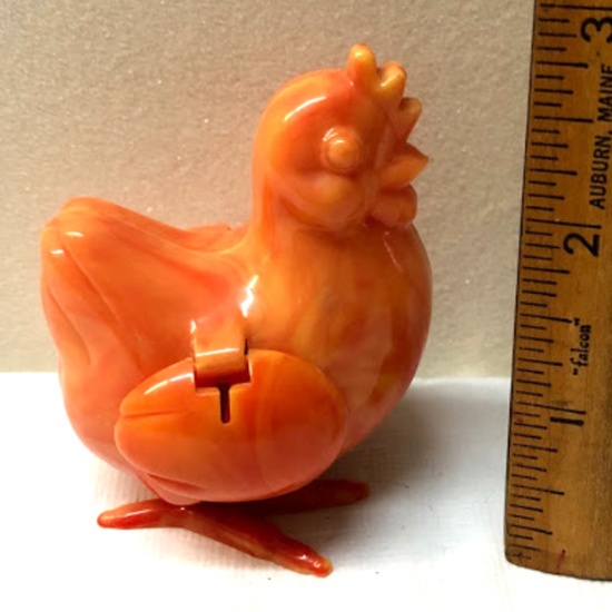 1950s Plastic Laying Egg Chicken