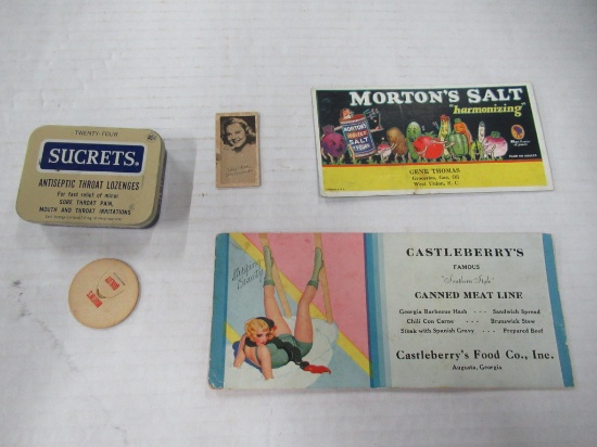 Vintage Advertising - Morton Salt Castleberry's, Martin Dairy, Sonja Henie 20th Century Fox Sucrets