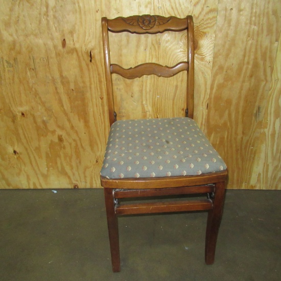 Vintage Folding Parlor Upholstered Chair