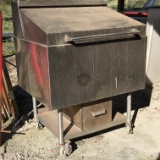Impressive Rolling Stainless Steel Smoker with Lower Drawer