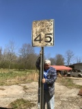 “SPEED LIMIT 45” Street Sign with Post