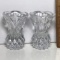 Pair of Crystal Pineapple Shaped Candlesticks with Diamond Pattern