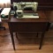 Vintage Singer Sewing Machine & Sewing Machine Table with Accessories