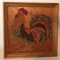 Vintage Unique Seed Picture on Wood of Rooster