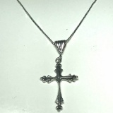 Sterling Silver Cross Pendant on 20” Sterling Silver Chain