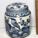 Vintage Delft Pottery Lidded Jar Signed on Bottom
