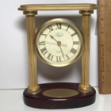 Chass Brass Finish Desk Clock 4 Years of Service Presented by American Federal Bank