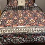 Reversible Nina Campbell Queen Comforter with Pillows & Shams