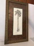 Framed & Matted Palm Tree Print “Palmetto Dunes I” Double Signed by Jane Jackson
