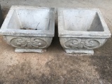 Pair of Concrete Planters 9” x 13” x 13”