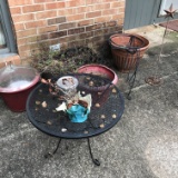 Lot of Misc Outdoor Planters & Table