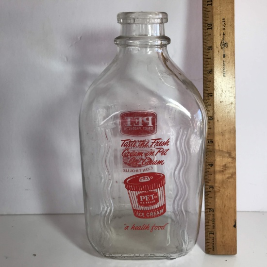 Vintage Pet Glass Milk Bottle