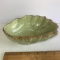 USA Pottery Leaf Shaped Dish with Gilt Edge