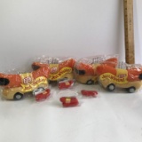 Lot of 4 Oscar Mayer Weiner Mobile Beanies & Weenie Whistles