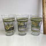 Set of 3 Coca-Cola Advertisement Glasses with Roses