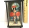 Vintage Oriental Geisha Girl in Glass and Metal Display