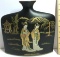 Ceramic Oriental Slender Vase with Gilt Accent