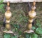 Pair of Brass and Wrought Iron Fireplace Dogs