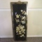 Vintage Black Lacquered Oriental Panel with Mother-of-Pearl Inlay