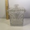 Heavy Etched Crystal Lidded Dish