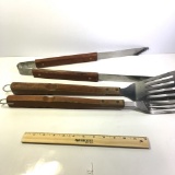 Wooden and Stainless Steel Grill Tool Set