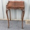 Amazing Intricately Carved Side Table with Queen Anne Legs & GLass Top