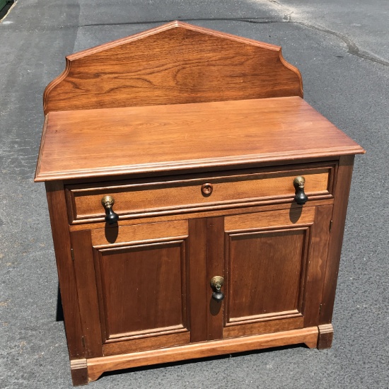 Vintage Wooden Serving Cabinet with Drawer