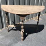 Vintage Large Half Moon Table
