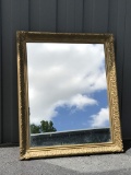Vintage Mirror with Ornately Carved Wooden Frame with Gilt Finish