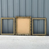 Lot of Vintage Ornate Wooden Frames with Gilt Finish