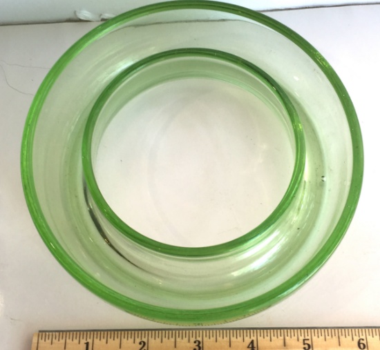 Vintage Vaseline Glass Posey Ring