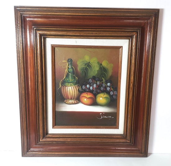 Vintage Original Oil Painting of Fruit