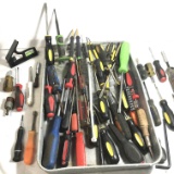 Large Lot of Screw Drivers & Misc Hand Tools