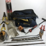 Lot of Misc Tools in Irwin Canvas Tool Bag