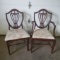 Vintage Wood Shield Back Dining Chairs Set of 2