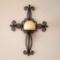 Wrought Iron Cross Candle Sconce