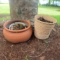Set of 2 Plastic and Terra Cotta Planter Pots