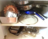 Kitchen Cabinet Lot, Pots, Pan, Bakeware