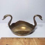 Vintage Swan Brass Bowl