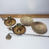 Vintage Brass Candle Holder Set