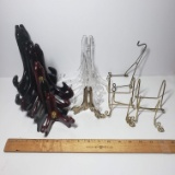 Large Lot of Plate Stands