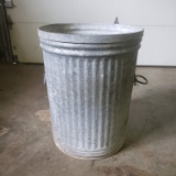 Large Galvanized Steel Trash Can