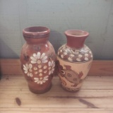 Terracotta Colored Southwestern Vases Set of 2