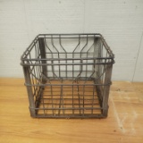 Vintage Metal Wire Dairy Crate