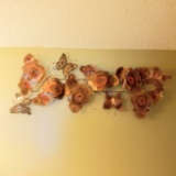 Large Copper Toned Metal Butterfly Art