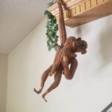 Rattan Hanging Monkey with Baby