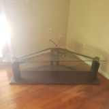Glass Topped Corner TV Stand
